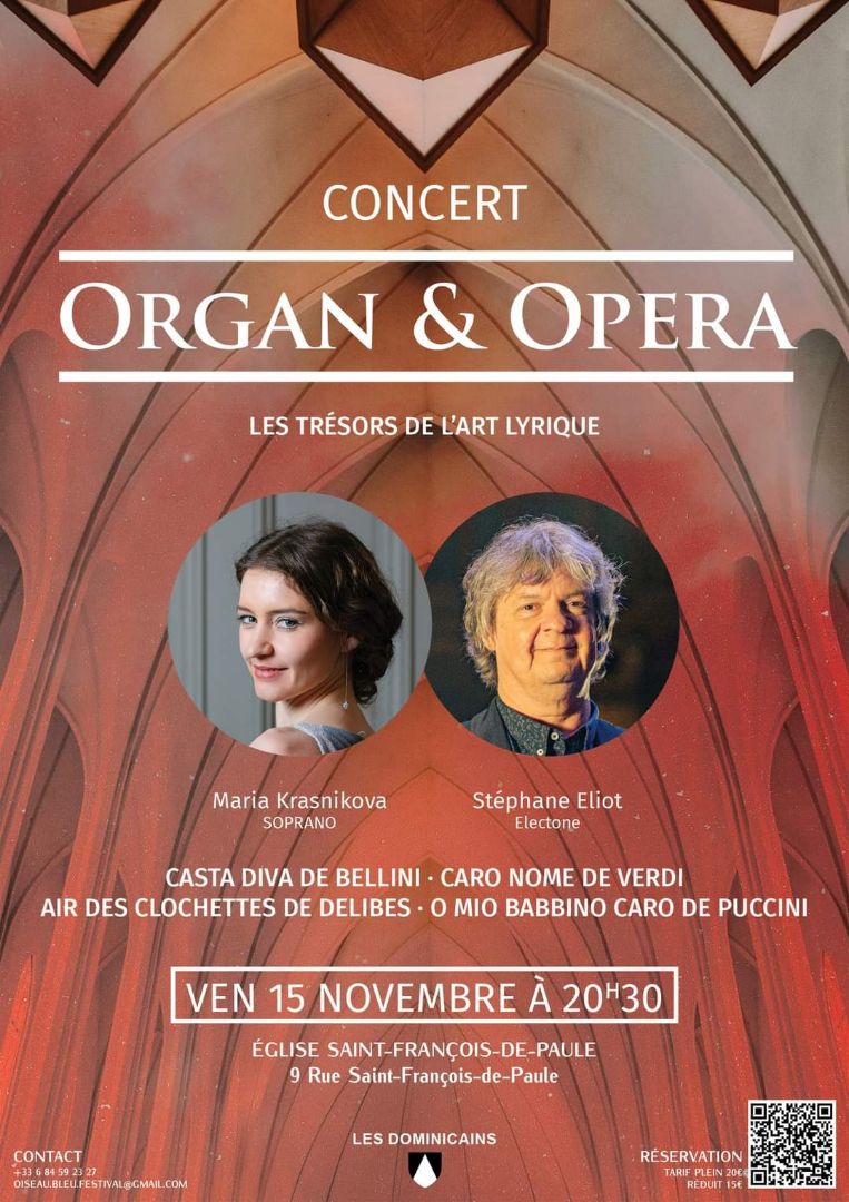 Concert lyrique Organ et Opera en l'église Saint françois de Paule à Nice